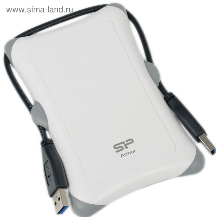 Внешний жесткий диск Silicon Power USB 3.0 2 Тб A30 SP020ТбPHDA30S3W Armor 2.5", белый - Фото 1
