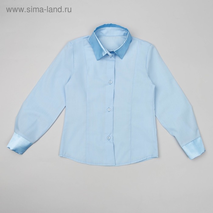 Блузка для девочки, рост 146 см, цвет голубой - Фото 1