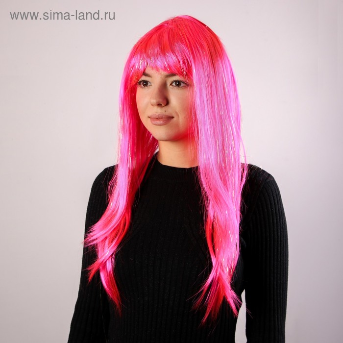 Карнавальный парик «Блеск», цвет розовый - Фото 1
