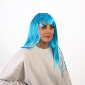 Карнавальный парик «Блеск», цвет голубой