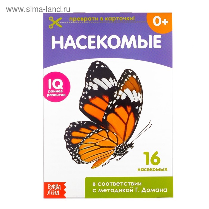 Обучающие карточки Г. Домана «Насекомые», на скрепке, 20 стр. - Фото 1