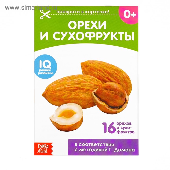 Обучающие карточки Г. Домана «Орехи и сухофрукты», на скрепке, 20 стр. - Фото 1