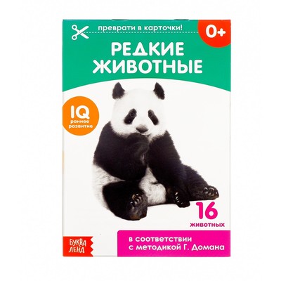 Обучающие карточки Г. Домана «Редкие животные», на скрепке, 20 стр.