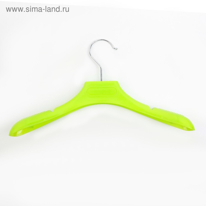 Плечики - вешалка для одежды, 31×4×17 см, широкие плечи, цвет зелёный - Фото 1