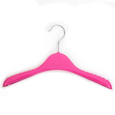 Плечики для одежды, 30×4×19 см, широкие антискользящие плечи, цвет розовый