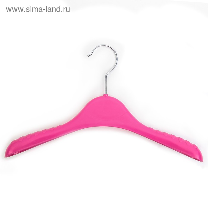 Плечики для одежды, 30×4×19 см, широкие антискользящие плечи, цвет розовый - Фото 1
