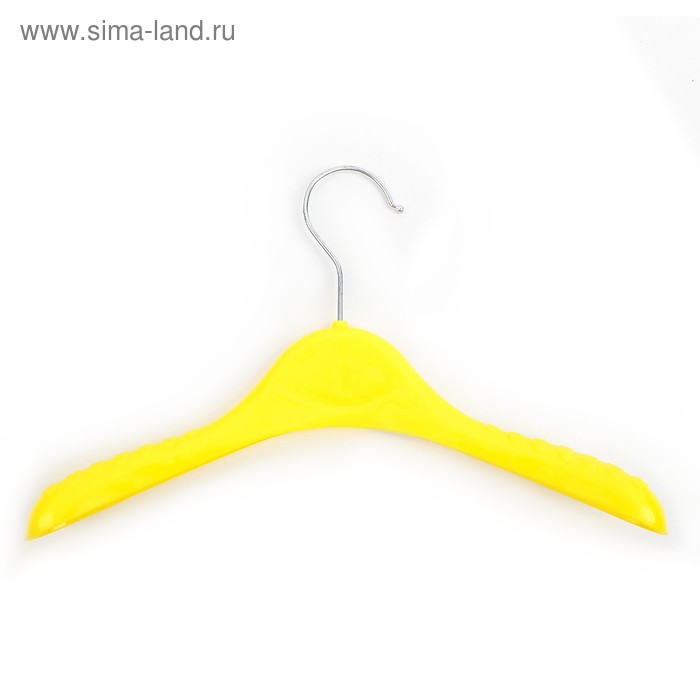 Плечики для одежды, 30×4×19 см, широкие антискользящие плечи, цвет жёлтый - Фото 1