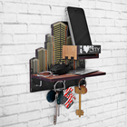 Ключница деревянная с полкой «My city» - фото 61518271