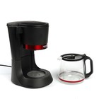 Кофеварка DELTA LUX DL-8152, капельная, 680 Вт, 1.2 л, чёрно-красная - Фото 2