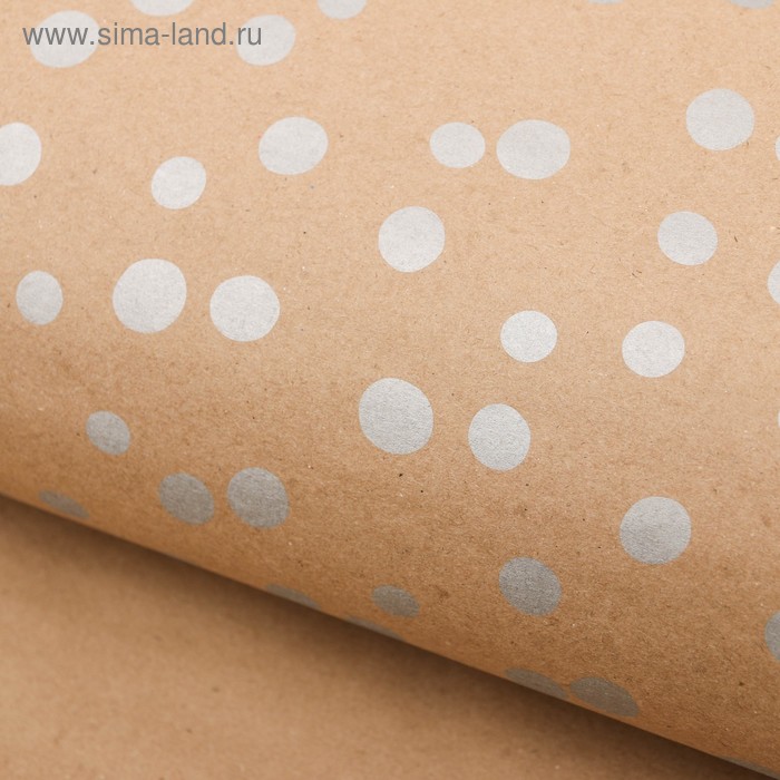 Бумага упаковочная крафт с серебряным цветом Love, 50 х 70 см - Фото 1