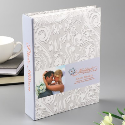 Фотоальбом на 200 фото 10х15 см "Свадьба. Растительный узор" 23х18х5,5 см