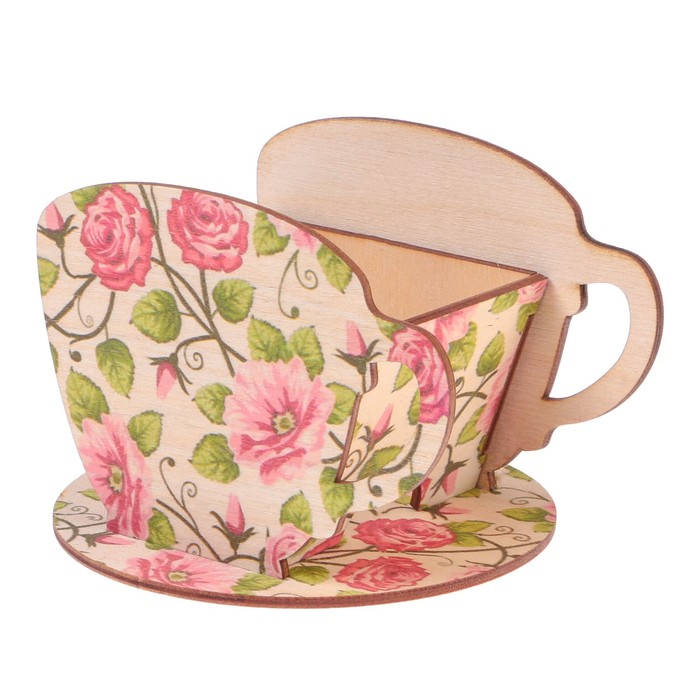 Чайный домик Чашка с цветами" 8х8,5х9см - фото 1899605623