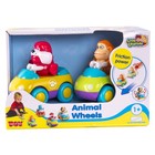 Набор машинок Hap-p-Kid Animal Wheels «Обезьянка и бульдог», 2 шт - Фото 1