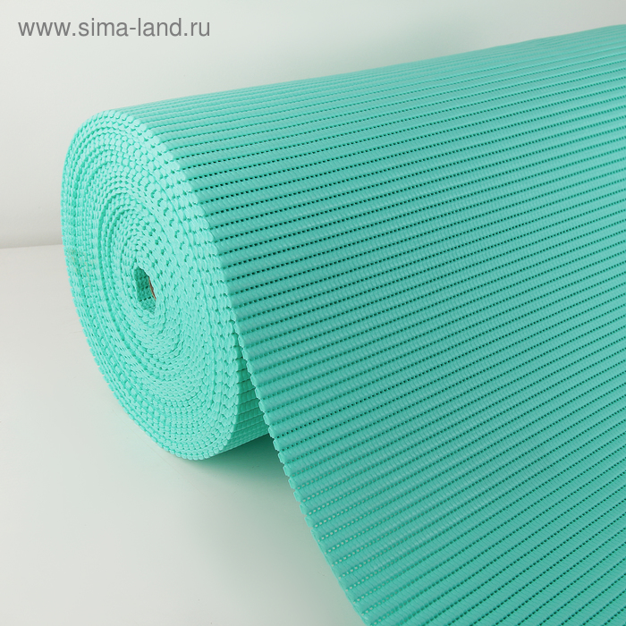 Коврик для ванной комнаты «Моно», 1,30×15 м, цвет бирюзовый - Фото 1