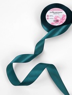 Лента атласная, 25 мм, 23±1 м, тёмно-бирюзовая №62 - Фото 2