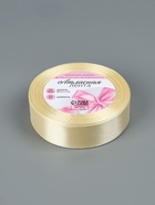 Лента атласная, 25 мм, 23±1 м, светло-бежевая №64 - Фото 5