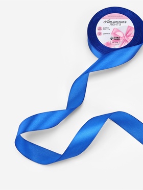 Лента атласная, 25 мм, 23±1 м, синяя №40 (комплект 2 шт)