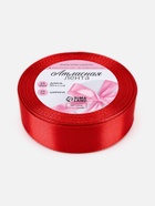 Лента атласная, 25 мм, 23±1 м, красная №26 - Фото 5