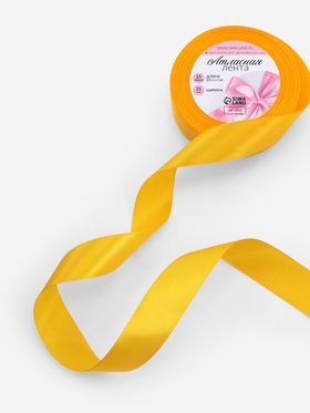 Лента атласная, 25 мм, 23±1 м, жёлтая №16 (комплект 3 шт)