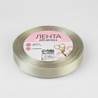 Лента атласная, 12 мм × 23 ± 1 м, цвет светло-серый №179 - Фото 2