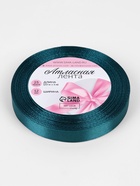 Лента атласная, 12 мм, 23±1 м, тёмно-бирюзовая №62 - Фото 5