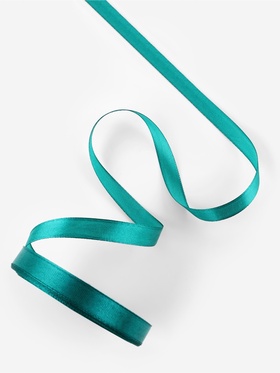 Лента атласная, 12 мм, 23±1 м, зелёная №126 (комплект 5 шт)