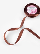 Лента атласная, 12 мм, 23±1 м, тёмно-коричневая №32 - Фото 2