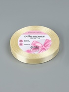 Лента атласная, 12 мм × 23 ± 1 м, цвет кремовый №64 - Фото 4