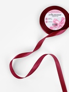 Лента атласная, 12 мм, 23±1 м, бордовая №37 - Фото 1