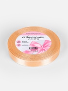 Лента атласная, 12 мм, 23±1 м, кремово-розовая №06 - Фото 4