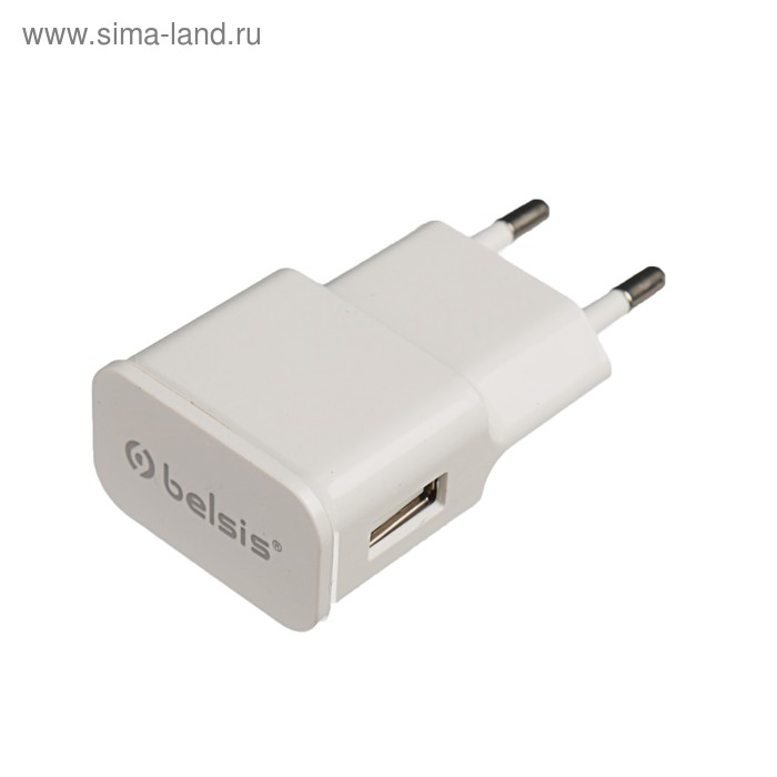 Сетевое зарядное устройство Belsis, USB, 1 A, белое - Фото 1