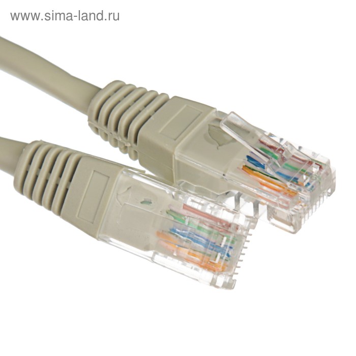 Патч-корд Belsis SP3050, UTP 5е кат., RJ-45(m)-RJ-45(m), 1 м, серый - Фото 1