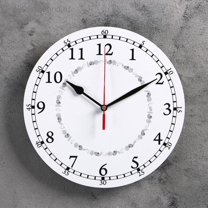 Часы настенные классика, круглые 24 см  микс стрелки - Фото 1