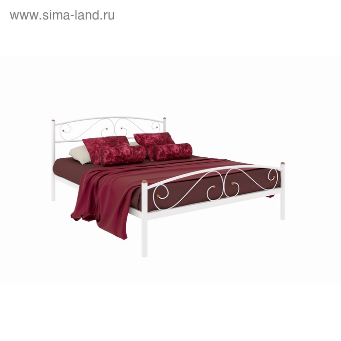 Кровать «Вероника плюс», 1200×1900 мм, металл, цвет белый - Фото 1