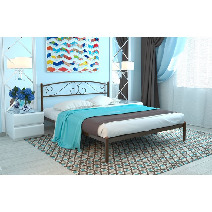 Кровать «Вероника», 1200 × 1900 мм, металл, цвет коричневый