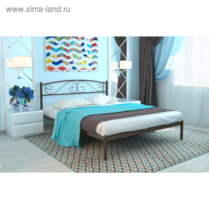 Кровать «Вероника», 1200×1900 мм, металл, цвет коричневый - Фото 1