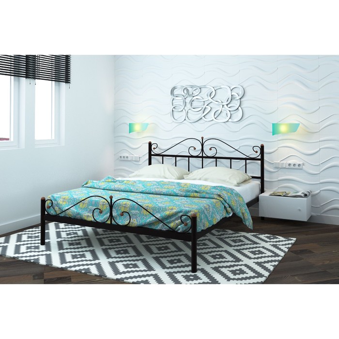 Кровать «Диана Плюс», 1600 × 2000 мм, металл, цвет чёрный
