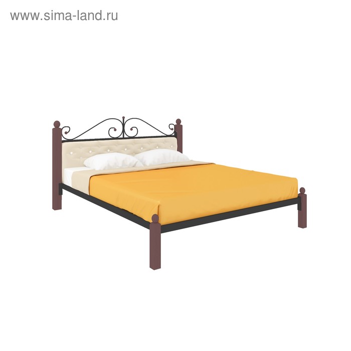 Кровать «Диана Люкс Мягкая», 1600×2000 мм, металл, цвет чёрный - Фото 1