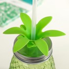 Банка «Ананас», 450 мл, с крышкой и трубочкой, цвет МИКС - Фото 4