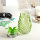 Банка «Ананас», 450 мл, с крышкой и трубочкой, цвет МИКС - Фото 5