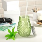 Банка «Ананас», 450 мл, с крышкой и трубочкой, цвет МИКС - Фото 6