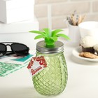 Банка «Ананас», 450 мл, с крышкой и трубочкой, цвет МИКС - Фото 7