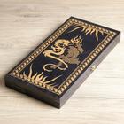 Нарды деревянные большие, настольная игра "Драконы", 40 х 40 см, золото - Фото 1