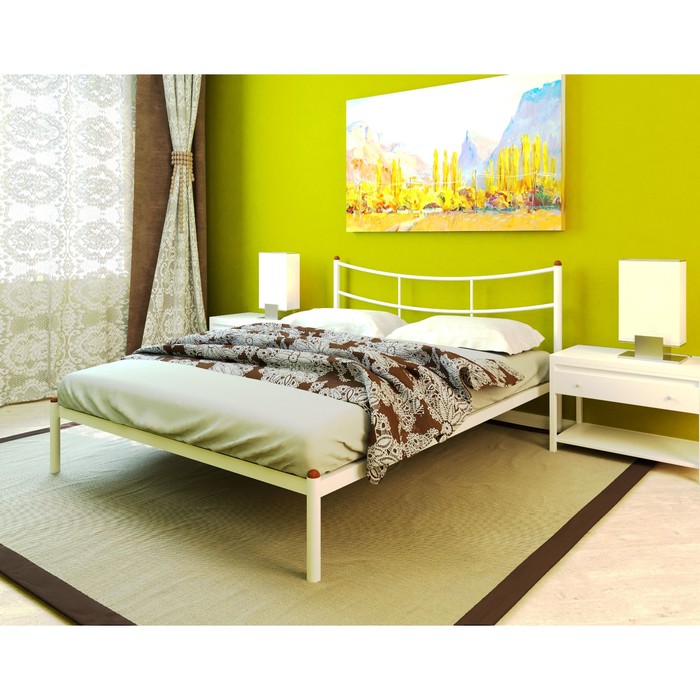 Кровать «Софья», 1400×2000 мм, металл, цвет белый