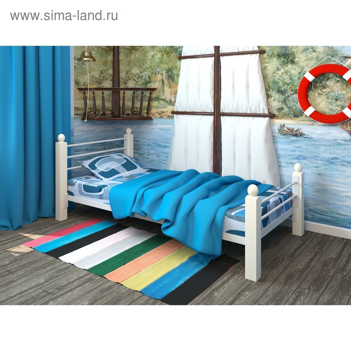 Кровать «Милана Мини Люкс Плюс», 800×1900 мм, металл, цвет белый - Фото 1