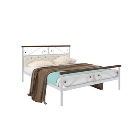 Кровать «Эсмиральда мягкая Плюс», 1200×2000 мм, металл, цвет белый