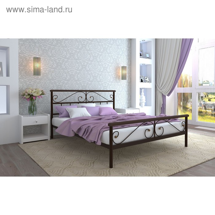 Кровать «Эсмиральда Плюс», 1600×2000 мм, металл, цвет коричневый - Фото 1