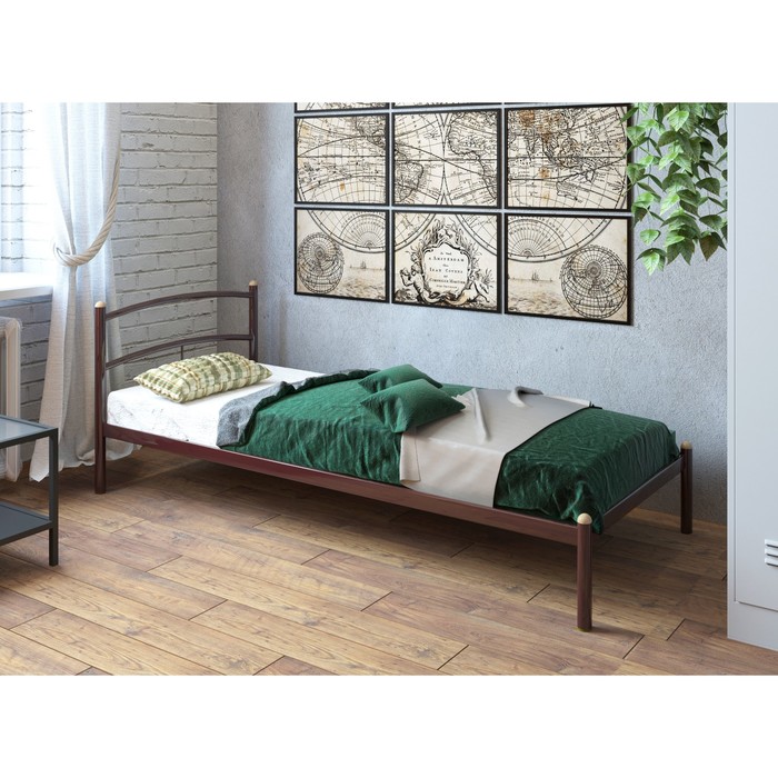 Кровать «Хостел», 800 × 2000 мм, металл, цвет коричневый