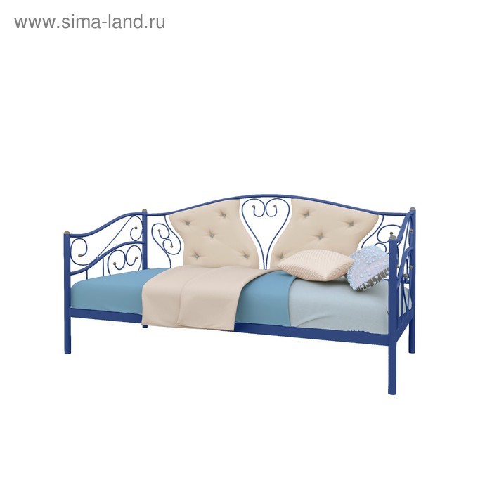 Кровать «Тахта Юлия», 800×2000 мм, металл, цвет синий - Фото 1