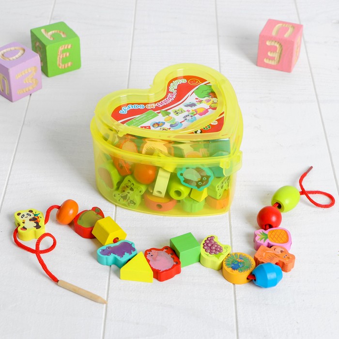 Шнуровка «Учимся считать», 50 элементов, МИКС - Фото 1